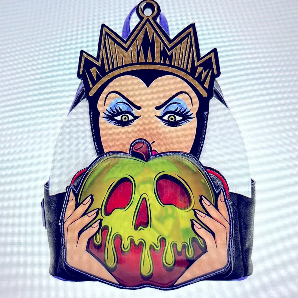 🍎 LOUNGEFLY EVIL QUEEN VILLAINS SCENES MINI BACKPACK AND WALLET 🍎